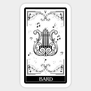 Bard Tarot Card D&D Nat 20 Dungeons & Dragons T-Shirt Black Sticker
